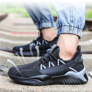 Zapatos de Seguridad Industriales de Moda para Hombre, Ligeros, con Puntera de Acero, Negros, Botas de Trabajo - Product Image 5