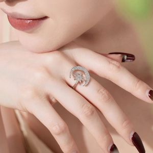Dylam Trending Design Fashion Fine Jewelry Sterling Silver Gold Plated 5A Zirconia Universe Crescent <b>Moon</b> Star Octet Open <b>Rings</b> - Product Image 4
