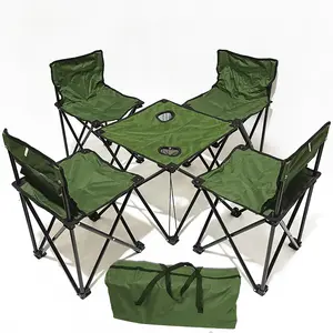 Juego de mesa y silla de ocio JOY2023 superventas para acampar al aire libre de cinco piezas para mesa y silla plegable para fiesta en la playa y pícnic