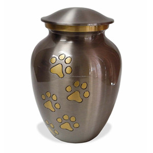 Classic Pewter Paw Print Medium Pet Cremation <b>Urn</b> for <b>Cat</b> & Dog Pet Ashes Cremation Memorial Handmade <b>Urns</b> - Product Image 1
