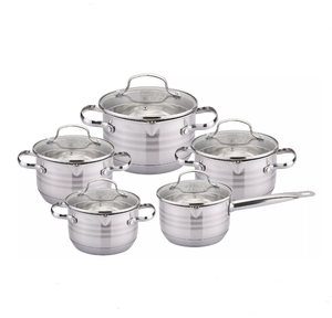 Ensemble de casseroles de luxe en acier inoxydable antiadhésif avec couvercles en verre amovibles, classique pour cuisinière à gaz, marmites à soupe pour maison moderne - Product Image 1