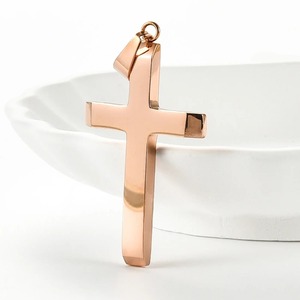 Pendentif croix classique en acier inoxydable pour collier chaîne, breloques pour femmes et hommes, collier ras du cou religieux chrétien, fabrication de bijoux DIY, cadeaux - Product Image 2