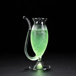 酒吧玻璃器皿190毫升手工花式吸管吸血鬼酒吧鸡尾酒混合玻璃杯