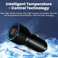 Cargador de Coche 2 en 1 con Puerto Dual USB Tipo C de 45W y 30W PD, Compatible con Carga Súper Rápida de 75W para Teléfono Móvil