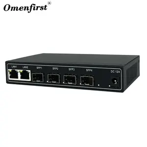 Commutateur de réseau optique commutateur Ethernet gigabit à 2 ports port réseau rj45 avec 4 ports gigabit SFP pour caméra de vidéosurveillance