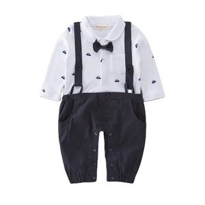Vêtements de cérémonie tendance pour enfants et tout-petits, ensemble cadeau de marque pour bébé, combinaison et body 2 pièces - Product Image 1