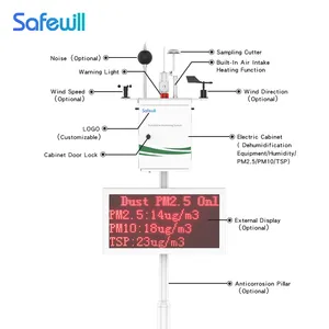 SAFEWILL ES80A-Y8 Professional Pm 2.5 Pm 10 TSP Detector Air Quality Sensor Industrial Laser Dust Particles Emission Monitor