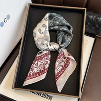 Foulard carré en soie de mûrier style rétro à motif cachemire, pour femme de bureau, 65*65CM, 100% pure soie