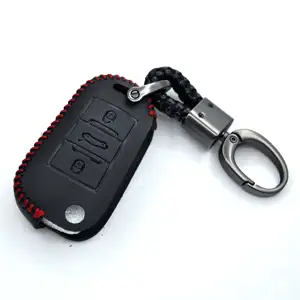 Xe Da Key Bìa Trường Hợp Túi Chìa Khóa Xe Phù Hợp Cho Citroen Chính Cho 3 Nút