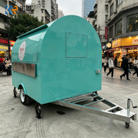 Mini Remolque de Comida Móvil, Pequeño Remolque de Catering, Carrito de Comida Callejera para Negocios Comerciales