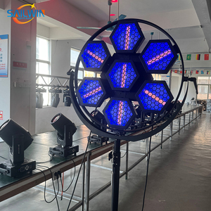 Pixel ánh sáng sân khấu RGB COB LED Halogen cổ điển SMD5050 DMX lục giác lớn Retro LED 7x60w Bar Club Party 7*60W RGB + trắng ấm 85 - Product Image 5