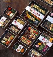 Boîte à bento japonaise rectangulaire en bambou et bois recyclable avec compartiments personnalisés et revêtement UV pour la présentation des aliments