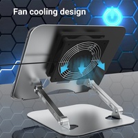 Support pour ordinateur portable et tablette, design simple tendance, en alliage d'aluminium et silicone, technologie CNC, support robuste, ventilateur de refroidissement