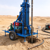 Petite plateforme de forage de puits d'eau sur remorque, 150 m, diesel, pour le forage de puits d'eau agricoles
