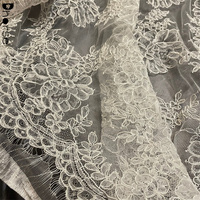 Tissu en dentelle française cordée de haute qualité pour robe de mariée 150cm
