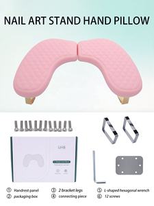 <b>U</b> Shaped Memory Foam <b>Nail</b> Hand Rest Cushion with LED Light Detachable Bracket for <b>Nail</b> Technician - Product Image 3