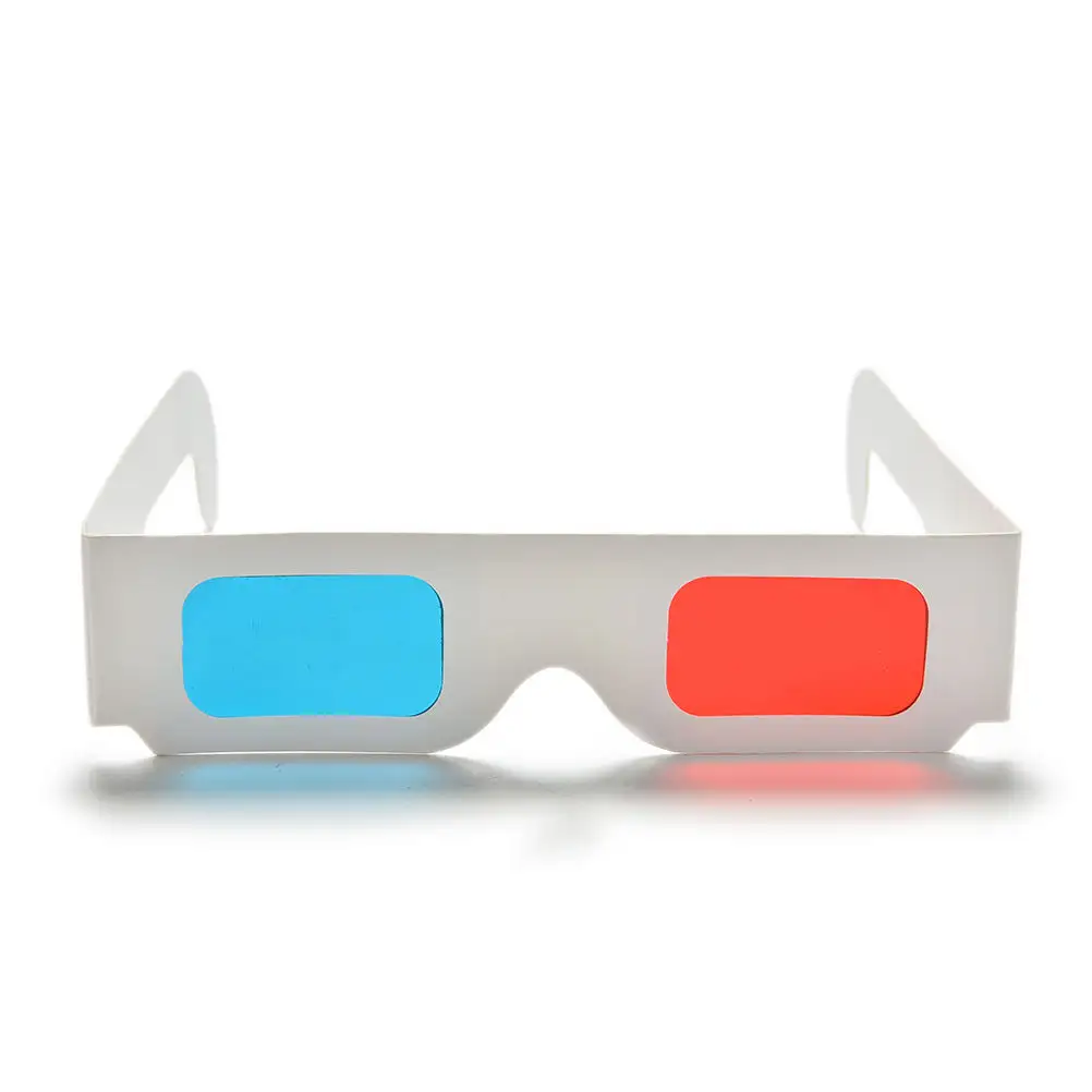 OEM 10 개/몫 유니버설 아나글리프 골판지 종이 빨강 및 파랑 시안 3D 안경 영화 용