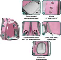 Mochila Transparente Tipo Cápsula Espacial para Mascotas, con Cierre Lateral y Transpirable, para Perros y Gatos Pequeños de hasta 15 Libras, para Viajes al Aire Libre