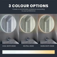 Top Vente Poli Bord Led Lumière Cosmétique Salle De Bains Miroir Mur Rond Smart Toilette Miroir Bain Led Miroir pour Hôtel
