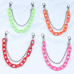 Cadena de cintura fluorescente de acrílico para mujer, cadena corporal punk colorida para uso diario, disponible en varios colores - Product Image 3