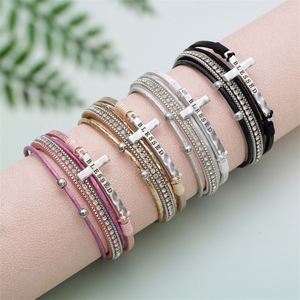 Plated Leather Bespoke Jewelry Service Wholesalers Bezel Setting Bangle Holiday Gift for Women Rose Gold Tone - Product Image 3