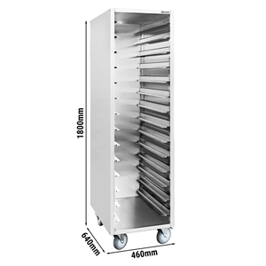 14 Tier Stainless Steel <b>Baking</b> Tray Trolley, Commercial Kitchen Equipment Wheeled Bakery <b>Rack</b> Cart for Hotel Restaurant Supplies - Product Image 2