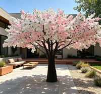 Arbres artificiels de cerisier personnalisés pour la décoration de mariage en intérieur et en extérieur, type herbe et fleurs en plastique