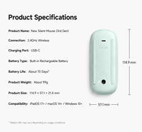 Magic Mouse 2 A1657 de Segunda Mano, Retroiluminación RGB, Sensor Óptico, Recargable, Programable, para Mano Derecha, Compatible con Mac Book Pro/Air, en Stock