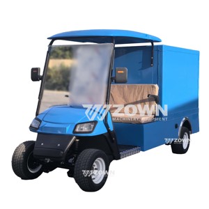 Carrito de golf eléctrico cerrado azul para entrega en almacén - Product Image 2