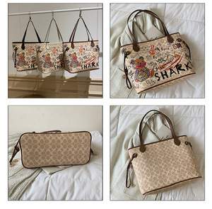 Nuova <span class=keywords><strong>borsa</strong></span> in pu graffiti <span class=keywords><strong>borsa</strong></span> da donna cartoon bear ladies <span class=keywords><strong>shark</strong></span> shoulder hand bags Tote bag per le donne - Product Image 3