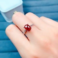 Ready Stock 925 Sterling Silver Oval Cut Natural Garnet Minimalist Ring 7mmx9mm Party Wedding Engagement Anniversary Fine