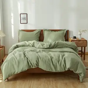 Washed Linen Bedsheet 100% Pure French Linen Duvet cover Sets Custom Size bedding sets wholesale OEKO factory supplier USA style