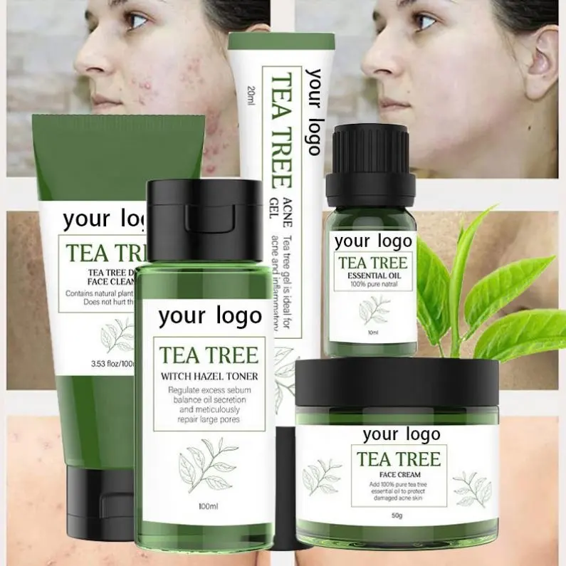 Kit de cuidados pessoais oem, kit de cuidados com a pele para extrato de plantas, matcha natural para clareamento do rosto, niacinamida, chá verde