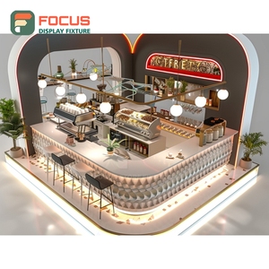 ชั้นวางสินค้ากาแฟระดับมืออาชีพ ผิวไม้โอ๊ควีเนียร์ สำหรับบริการบาริสต้า ชั้นวางโชว์สินค้าคาเฟ่ - Product Image 3