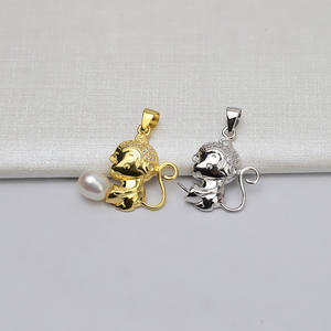 Pendentif en argent S925, accessoire de collier pour femme, avec 6-7 perles, support vide pour bijoux, pour le signe du zodiaque singe 575 - Product Image 1