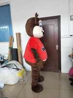 Costume de mascotte singe brun pour adulte, prix usine Blue Sky, Noël, avec T-shirt rouge, conception personnalisée, commandes OEM/ODM