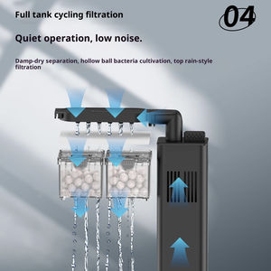 데스크탑 유리 친환경 수족관-자동 순환 저소음 펌프 및 급식 포트 사무실용 수직 슬림 디자인 - Product Image 6