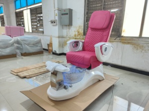 Équipement de salon de manucure luxueux, fauteuil de soin des pieds blanc, fauteuil de pédicure moderne inclinable et réglable avec massage électrique - Product Image 2