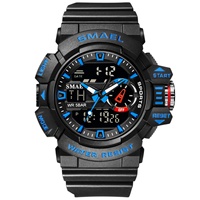 Jam Tangan Darurat Olahraga SMAEL 8043 dengan Fungsi Stopwatch, Tahan Air, Layar LED, Alarm, untuk Aktivitas Luar Ruangan