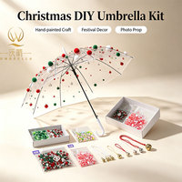 Kit de Matériaux pour Parapluie Transparent DIY de Noël, à Assembler Soi-même, Cadeau de Fête de Noël, Accessoire de Cabine Photo, Conception Personnalisée