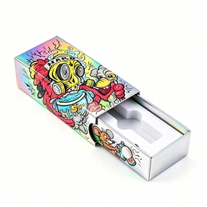 Custom <b>Empty</b> 3ml Vial Box Child Resistant Paper Drawer Packaging 0.5ml 1ml 2g Gram Cartridges CR Laser Silver Paper <b>Boxes</b> - Product Image 3