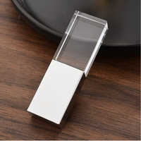 Memoria USB de cristal de alta velocidad con logotipo personalizado, Memoria USB transparente de 8GB, 16GB, 32GB, 64GB, 4GB, regalo promocional Premium