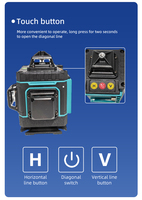 Niveau laser industriel 4D MT16-Line vert, qualité DIY, 360°, avec trépied, protection IP54, auto-nivelant à pendule, batterie Li-ion pour carrelage