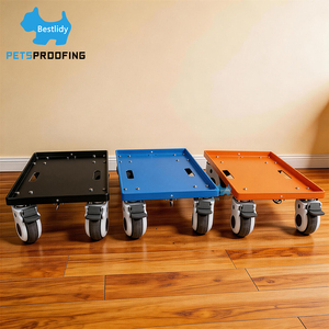 Cage de <span class=keywords><strong>transport</strong></span> pliable pour chien, approuvée par les compagnies aériennes, en aluminium, à quatre roues, à double étage, avec chariot empilable pour <span class=keywords><strong>avion</strong></span> - Product Image 2