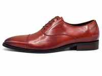Chaussures habillées marron pour hommes en cuir véritable bruni à bout pointu, à lacets, semelle extérieure en caoutchouc, pour le bureau, les affaires, les occasions formelles et les mariages, vente en gros