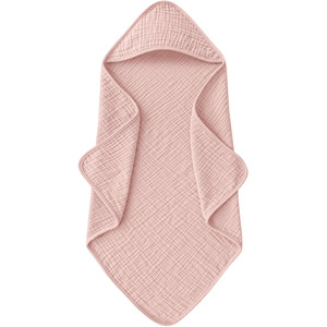 Tessuto di <span class=keywords><strong>cotone</strong></span> mussola tinta unita bambino asciugamano da bagno con cappuccio per bambini <span class=keywords><strong>accappatoio</strong></span> 76*76cm - Product Image 3