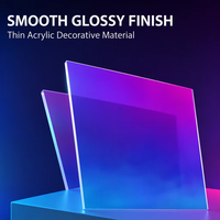 Pièce décorative carrée irisée en acrylique laser coloré, faite à la main, DIY, épaisseur 1 mm, taille personnalisée, usine chinoise