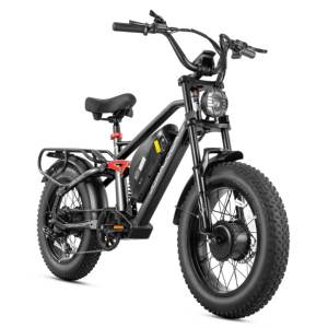 Bicicleta Ligera Eahora, Velocidad de 16 MPH, Motor de 2x75W, Batería de Litio de 48V 20Ah, Bicicleta Eléctrica de Montaña con Doble Suspensión y Cuadro de Acero - Product Image 1
