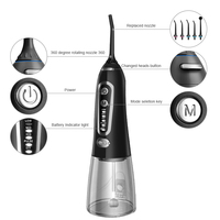 Hydropulseur sans fil rechargeable par USB, portable, réservoir amovible 300 ml, étanche IPX7, pour soins dentaires à domicile