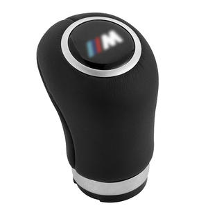 Pommeau de levier de vitesse en cuir avec logo M, design ergonomique pour voitures BMW - Product Image 1